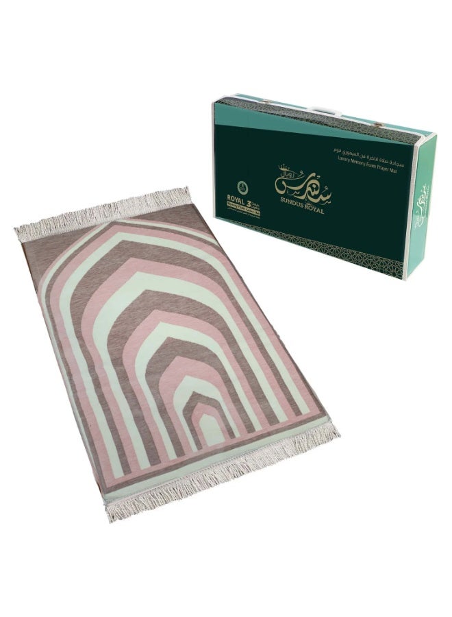 Sundus Royal Turkish Prayer Mat with 3-Layer Memory Foam – Luxury Islamic Prayer Rug for Knee & Joint Support, Extra Soft & Stable, Ideal for Home & Mosque Use (120 × 70 cm) - Image 1